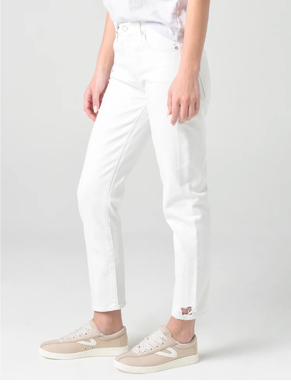 Agolde Women's Toni Mid-Rise Straight Leg Jean Size 27 in Glowed White